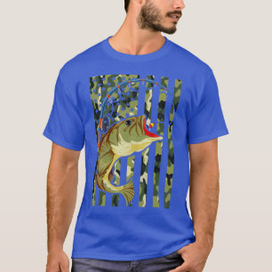 American Hobby Angling Fish Camouflage US Flag Fis T-Shirt