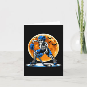 American Hockey Skeleton Halloween Men Boys Hockey Card