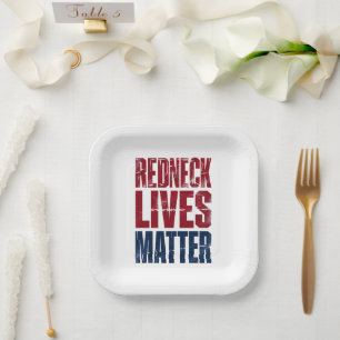 American Holiday Redneck Matter 4th Of July USA Paper Plate