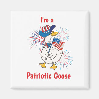 American Holidays Fun Patriotic Goose Magnet