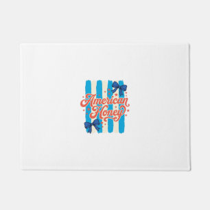 American Honey Patriotic Bow Vintage Shirt Design_ Doormat