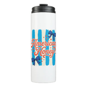 American Honey Patriotic Bow Vintage Shirt Design_ Thermal Tumbler