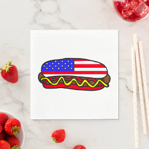 American Hot Dog Food Napkins