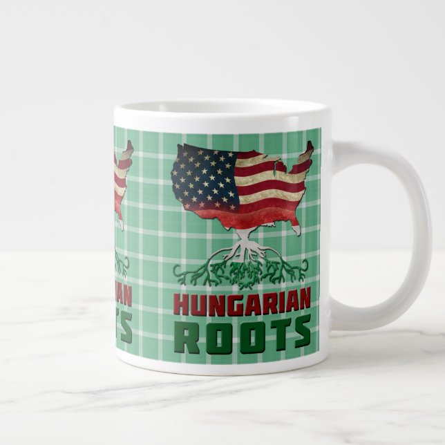 American Hungarian Roots Large Coffee Mug (Right)
