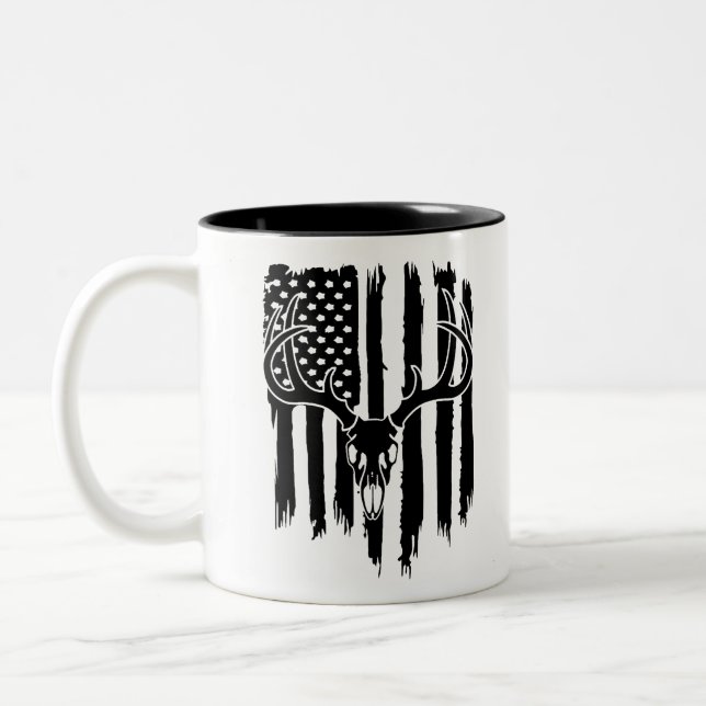 American Hunting Flag Two-Tone Coffee Mug (Left)