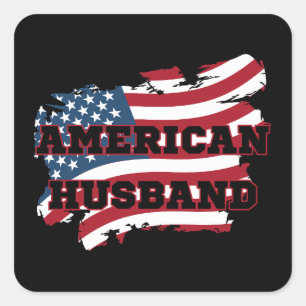 American Husband Square Sticker