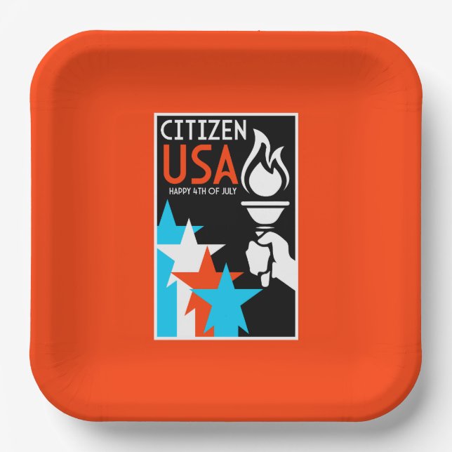 American Independance Day Paper Plate (Front)
