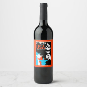 American Independance Day Wine Label
