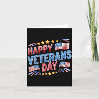 American Independence Day 4th July Happy Veterans Card