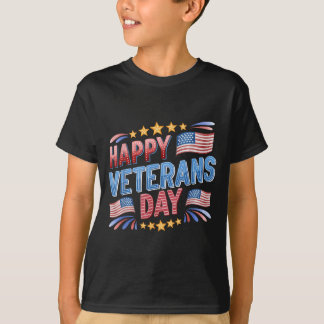 American Independence Day 4th July Happy Veterans T-Shirt