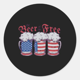 American Independence Day 4th July The Beer Of The Classic Round Sticker