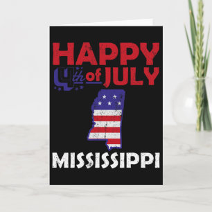 American Independence Day 4th July Veteran Mississ Card