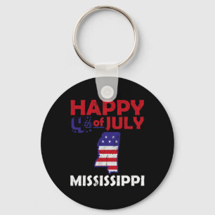 American Independence Day 4th July Veteran Mississ Key Ring