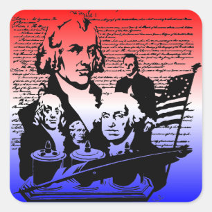 American Independence Day, 4th of July Square Sticker