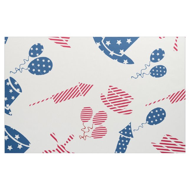 American Independence Day Celebration Symbols Fabric (Fat Quarter)