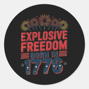 American Independence Day Men Women. 4th Of July  Classic Round Sticker