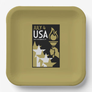 American Independence Day Paper Plate
