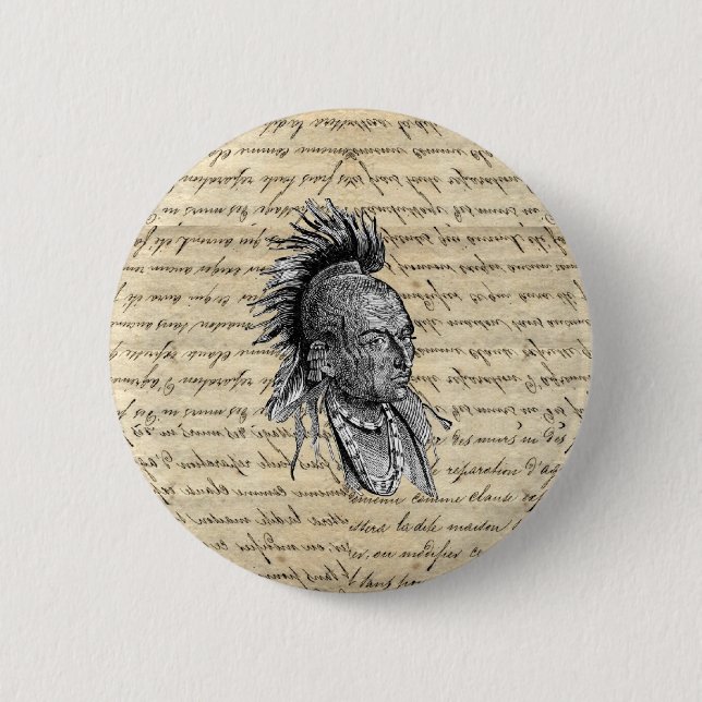 American Indian 6 Cm Round Badge (Front)