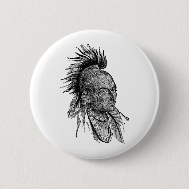 American Indian 6 Cm Round Badge (Front)