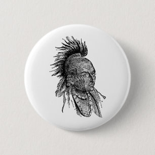 American Indian 6 Cm Round Badge