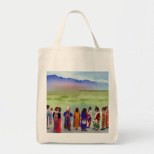 American Indian Celebration Grocery Tote Bag (Front)