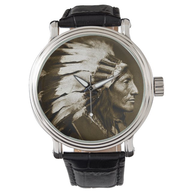 American Indian Chief (Sepia) Watch (Front)