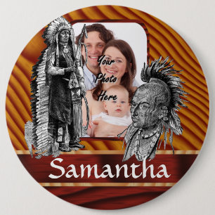 American Indian chiefs 6 Cm Round Badge