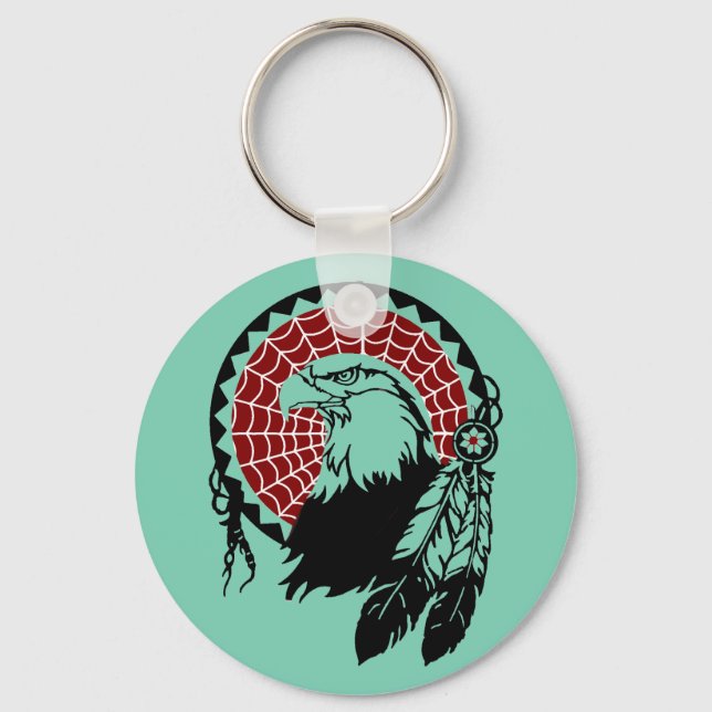 American Indian Eagle Dreamcatcher Keychain (Front)