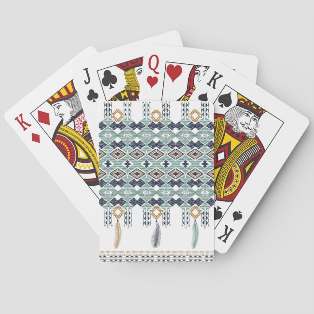 American Indian Geometry Seamless Border Playing Cards (Back)