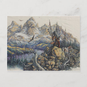 American Indian Hunter Postcard