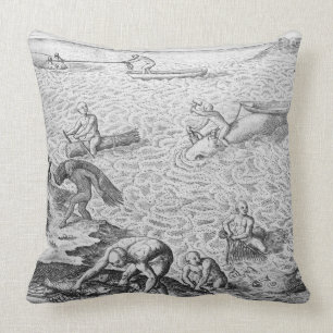 American Indian method of whaling, from an account Cushion