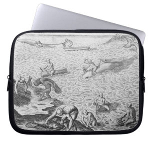 American Indian method of whaling, from an account Laptop Sleeve