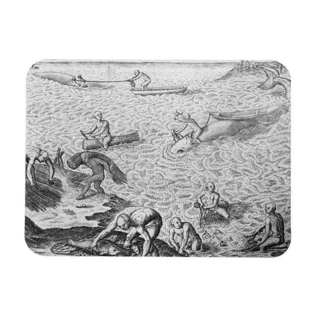 American Indian method of whaling, from an account Magnet (Horizontal)