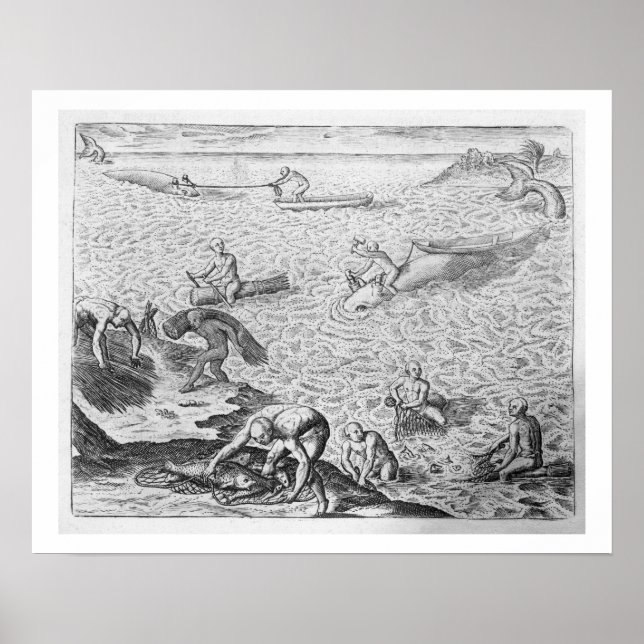 American Indian method of whaling, from an account Poster (Front)