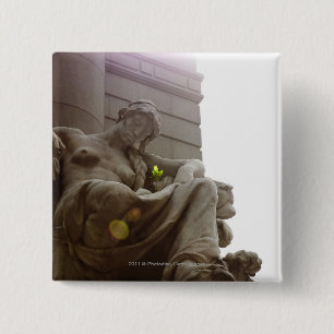 American Indian National Museum Statue 15 Cm Square Badge