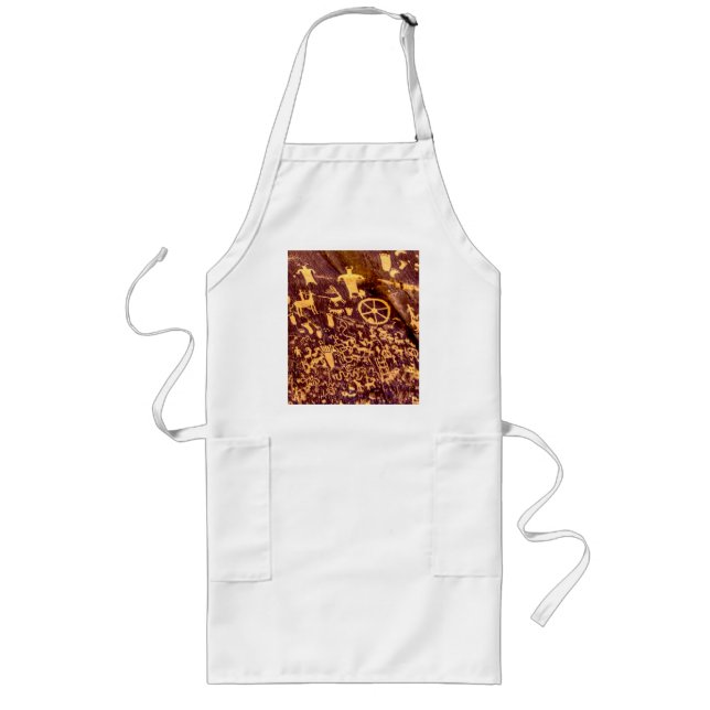American Indian Newspaper Rock Petroglyph Ancient Long Apron (Front)