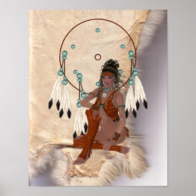 American Indian Princess Dream Catcher Poster (Front)