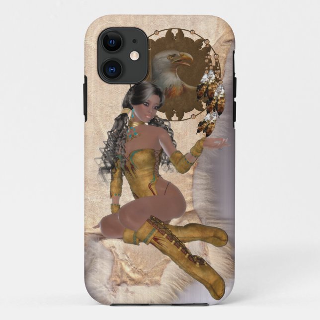 American Indian Princess Eagle Mandala Case-Mate iPhone Case (Back)