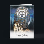American Indian Style Wolf Birthday Card<br><div class="desc">American Indian Style Wolf Birthday Card</div>