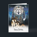 American Indian Style Wolf Birthday Card<br><div class="desc">American Indian Style Wolf Birthday Card</div>