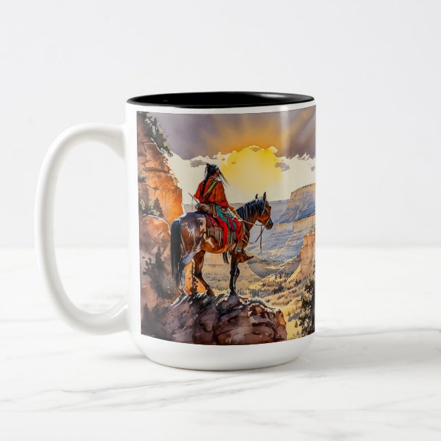American Indian Two-Tone Coffee Mug (Left)