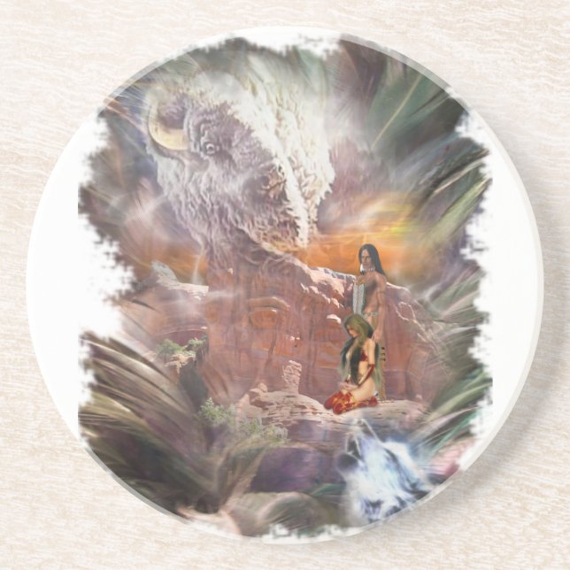 American Indian Wedding Night Vignette Coaster (Front)