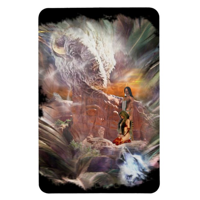 American Indian Wedding Night Vignette Magnet (Vertical)