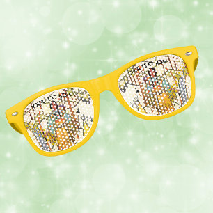 American Indian Woman Bow Arrow in Woods Waterfall Retro Sunglasses