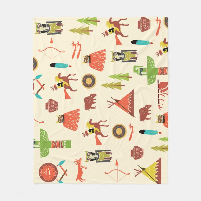 American Indians: Cultural Background. Fleece Blanket (Front)
