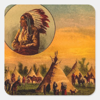 American Indians Vintage Magic Lantern Slide