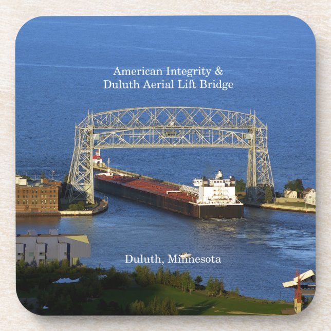 American Integrity in Duluth 6 plastic coasters (Front)