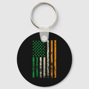 American Ireland Flag Shamrock Irish Patricks Day Key Ring