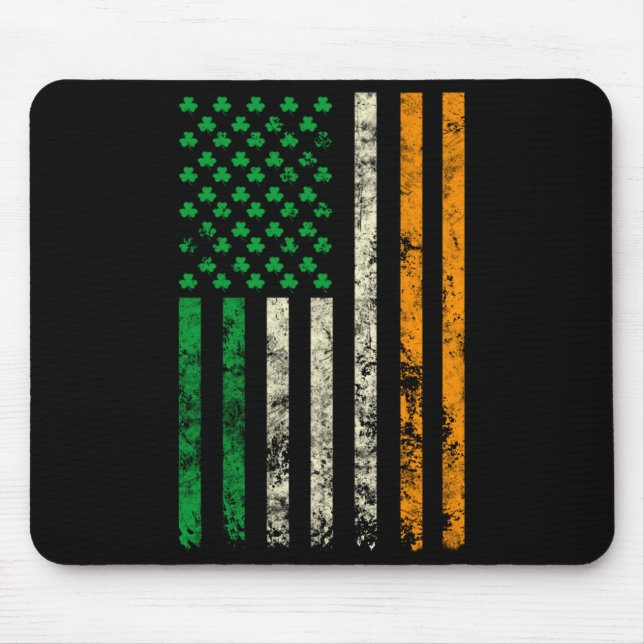 American Ireland Flag Shamrock Irish Patricks Day  Mouse Pad (Front)