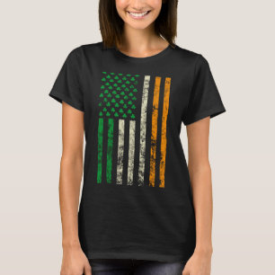 American Ireland Flag Shamrock Irish Patricks Day  T-Shirt